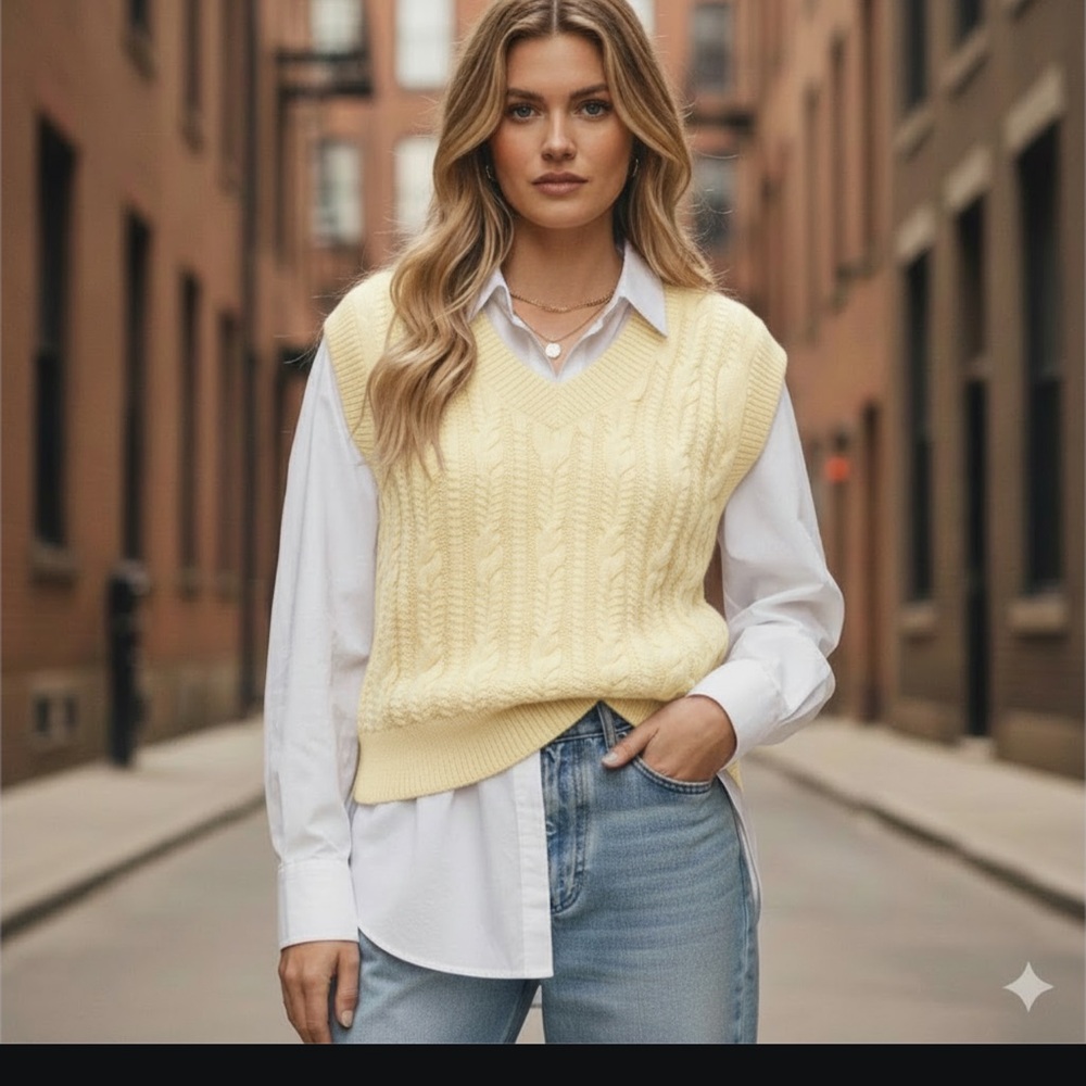 Abercrombie & Fitch Buttercup Yellow Sweater Vest S